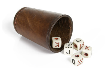 Old Beaker With Dices