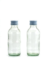 two of glass bottle