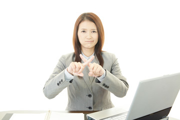 禁止の意思表示をするOL