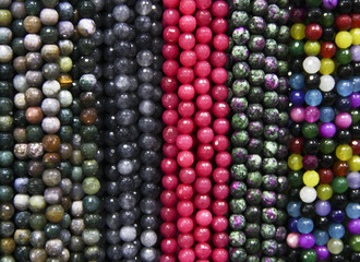 Colorful beads for handicraft background
