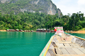 Fototapeta na wymiar View in Chiew Larn Lake, Khao Sok National Park, Thailand.