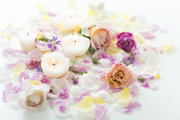 バラ　キャンドル　アロマキャンドル