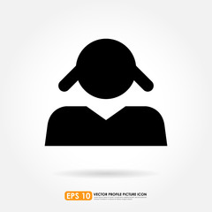 Girl or kid icon can be used as toilet sign, profile picture etc