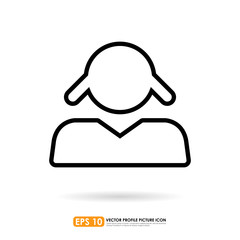 Girl or kid icon can be used as toilet sign, profile picture etc