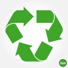 Recycle sign in green color