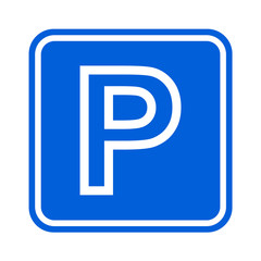 Parking sign outline on blue background