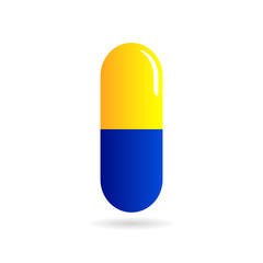 Medicine - pill or capsule vector icon on white background