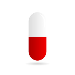 Medicine - pill or capsule vector icon on white background