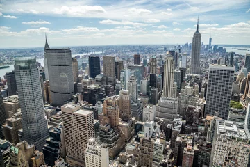 Zelfklevend Fotobehang New York City Manhattan midtown gebouwen skyline uitzicht © blvdone