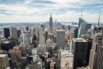 Sierkussen New York City Manhattan midtown gebouwen skyline uitzicht © blvdone