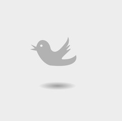 Trendy gray  bird social media web