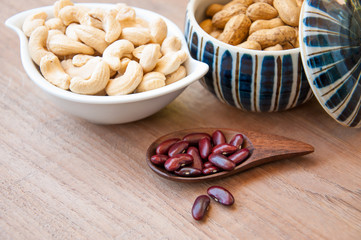 Pile of uncooked multigrain, nut