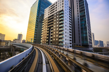 Fototapeta na wymiar Tokyo from the Monorail