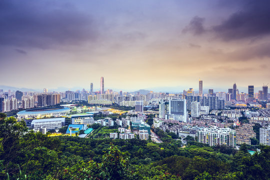 Shenzhen, China Downtown Cityscape