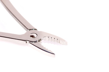 pair of pliers on white background