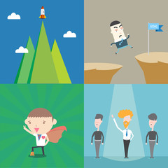 Leadership business conceptual 4 set collection