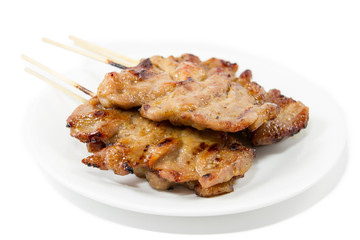 Traditional Thai style grilled pork