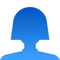 Avatar internet social female profile in blue. Vector