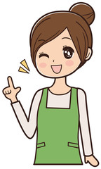 人差し指を立てる男性女性