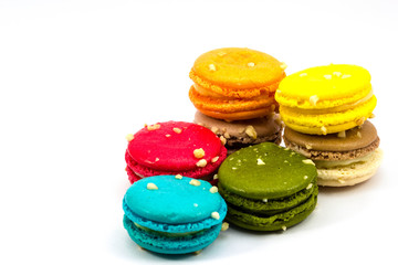 Sweet Ma carons on the white background