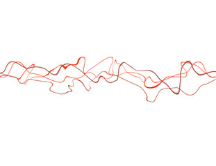Abstract background of red squiggly lines against white