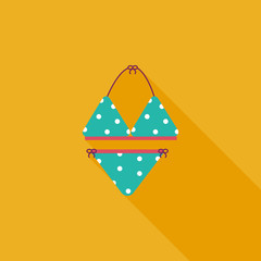 Swimming suit flat icon with long shadow