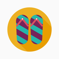 flip flop flat icon with long shadow
