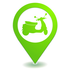 scooter sur symbole localisation vert