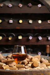 Brandy in a wine cellar