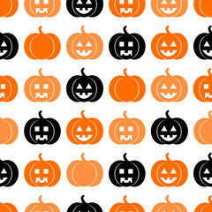 Seamless pattern with pumpkins for Halloween