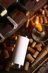 Vintage white wine in cellar