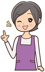 人差し指を立てるシニア