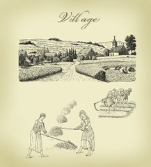 Obraz premium Village illustration