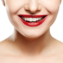 Woman smile. Teeth whitening. Dental care.