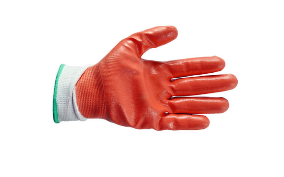 red work gloves isolated