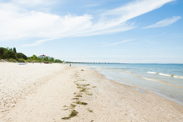 Fototapeta na wymiar Miedzyzdroje in Poland - Baltic Sea and beach