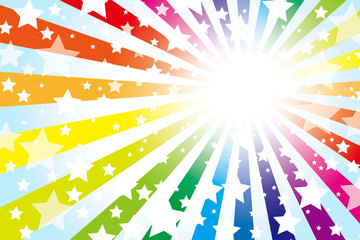 #Background #wallpaper #Vector #Illustration #design #free #free_size #charge_free #colorful #color rainbow,show business,entertainment,party 背景素材壁紙（星の模様, 放射状, 渦, 星、星模様,星の図柄, 虹, 虹色, レインボー, 七色, ） 