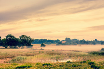 Beautiful sunrise at a countryside