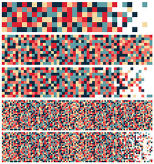 Fototapeta premium A set of vector pixel art banners