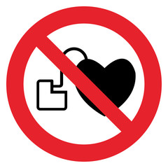 No access with cardiac pacemaker sign