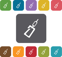 Hiking icons set. Rectangle colorful 12 buttons. Illustration ep