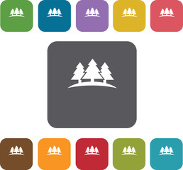 Hiking icons set. Rectangle colorful 12 buttons. Illustration ep
