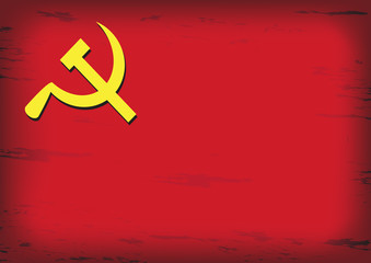 Russian or Communist flags hammer and sickle, vector illustratio - 68909358