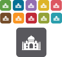Fototapeta premium Taj mahal Icons Set. Illustration eps10