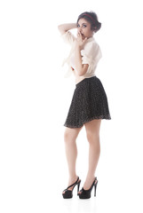 Beautiful Woman Covering Mouth