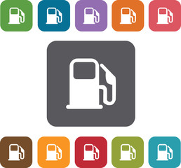 Oil station Map Icons and Location Icons set. Rectangle colorful