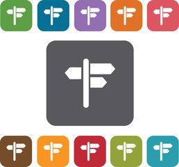 Obraz premium Map Icons and Location Icons set. Rectangle colorful 12 buttons.