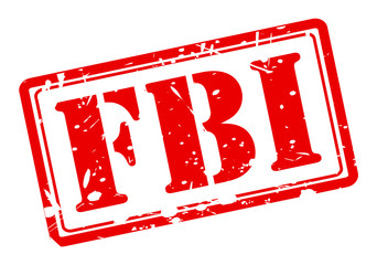 FBI red stamp text on white - obrazy, fototapety, plakaty