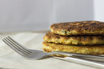 Оладьи из цуккини и кукурузы