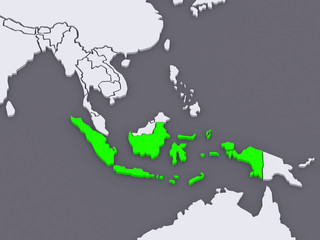 Fototapeta premium Map of worlds. Indonesia.